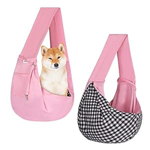 FDJASGY Small Pet Sling Carrier-Hands Free Reversible Pet Papoose Bag Tote Bag with a Pocket Safety Belt Dog Cat for Outdoor Travel Pink FDJASGY Small Pet Sling Carrier-Hands Free Reversible Pet Papoose Bag Tote Bag with a Pocket Safety Belt Dog Cat for Outdoor Travel Pink