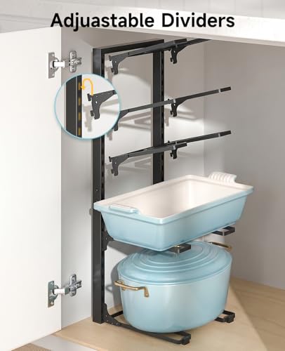 Image of MUDEELA 10-Tier Pots and Pans Organizer Rack, 23.62 inch H for Cast-iron Pans