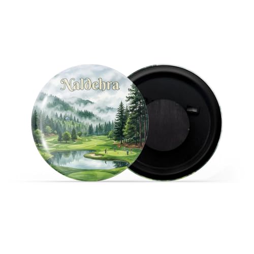 Image of dhcrafts Fridge Magnet Multicolor Himachal Pradesh Naldehra Glossy Finish Design Pack of 1 (58mm)