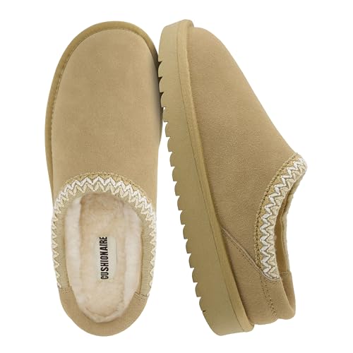 CUSHIONAIRE Keto Womens Slippers- Genuine Suede Cozy & Stylish, Memory