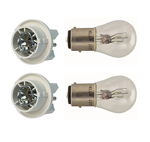 2 Front Turn Signal Bulb Socket & 2 Bulbs kit Compatible with Mercedes W124 R129 W140