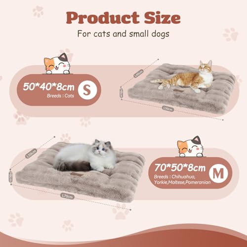 Nobleza-Katzenbett-Flauschig-und-Weich-Verdickte-Katzendecke-fur-Katzen-Waschbar-Rutschfestes-Hundebett-fur-Kleine-Hunde-und-Katzen-50-x-40-x-8-cm-Braun | Dealmeister.io Alt tag für bilder post titel