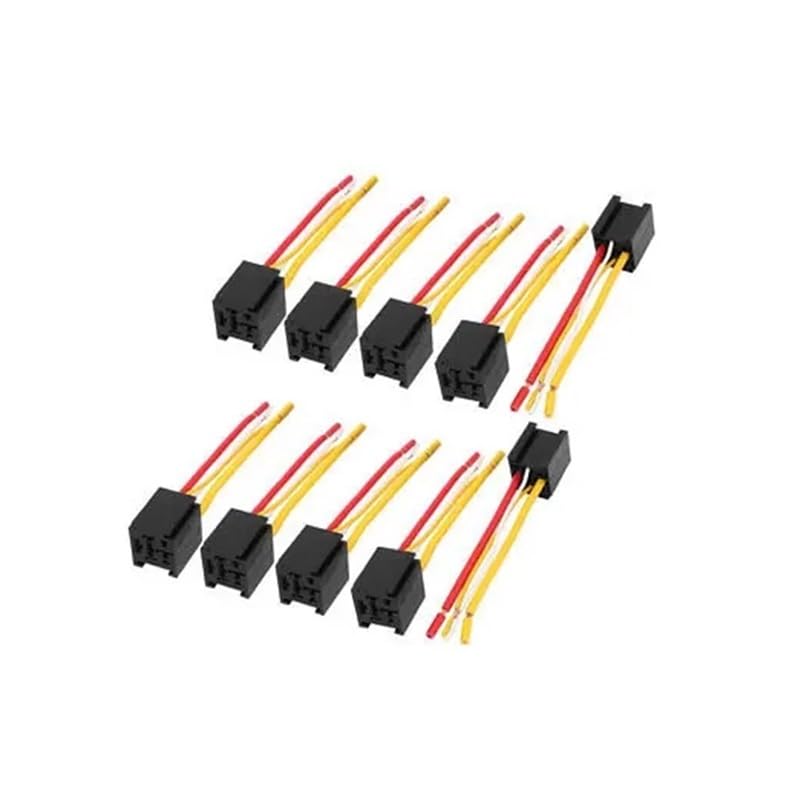 DC 12V/24V 80A 4ピンワイヤリレーソケットハーネスコネクタ 10個 車 トラック用
