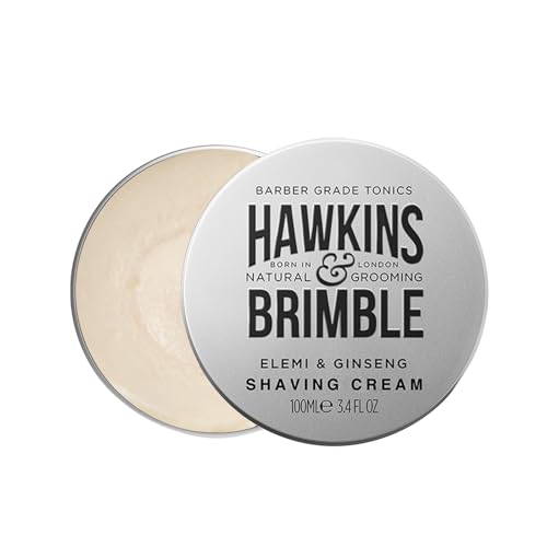 Hawkins & Brimble - Shaving Cream for Men, 100g - Luxurious Shaving Cream for Sensitive Skin and Nourishing - Smooth Finish Shave for Men without Animal Testing - Signature Elemi & Ginseng Fragrance