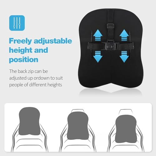 Image of Car Neck Pillow Memory Foam Support Cushion, Neck Pillow for Car Headrest, Car Seat Back Support for Long Drives, Cars Pillows for Back Side Comfort, Universal Fit Design (Black, 1 Set Pillow)