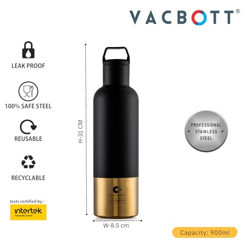 Image of Clay Craft VACBOTT Trekko Double Walled|18 Hours Hot and 24 Hours Cold Vacuum Insulated Flask 900ml|Easy to Carry|Gym Bottle|Home|Kitchen|Hiking|Travel Bottle|BIS Certified|1Year Limited Warranty
