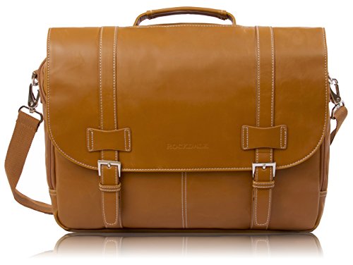 Rockdale Classic Laptop Messenger Bag, Saddle Tan - Briefcase Designed to Fit Laptops 13