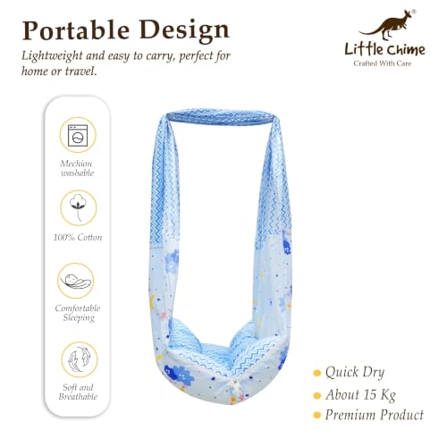 Image of New Born Baby Cradle-Cot Metal Hanger /Baby Hanging Swing Cradle /Baby Window Cradle (KC06 Blue)