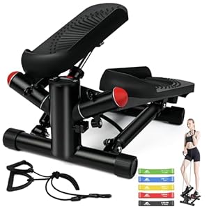 flintronic Mini Máquina de Ejercicio Paso a Paso, Máquina Paso a Paso 2 en 1 Steps Fitness con Monitor LCD y Pedal Antideslizante, para Brazos de Piernas y Entrenamiento de Cuerpo Completo