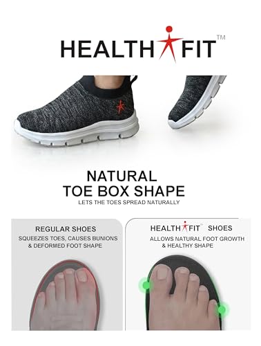 Image of HEALTH FIT Extra Soft Sports Shoes with Memory Foam Comfortable & Lightweight Breathable Without Lace for Walking Jogging Gym Shoes Cushion Casual Regular Wear Shoes for Men's Gent's HF727NEW