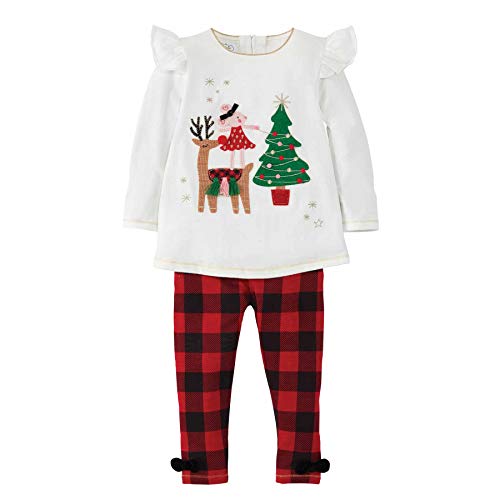 Mud Pie Baby Girls' Reindeer Mouse Tunic Legging, Cream, 6-9 Months