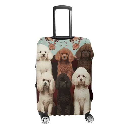 Poodles Dogs Luggage Cover, Washable Elastic Suitcase Cover Protector Fit 18-32 Inch Luggage4