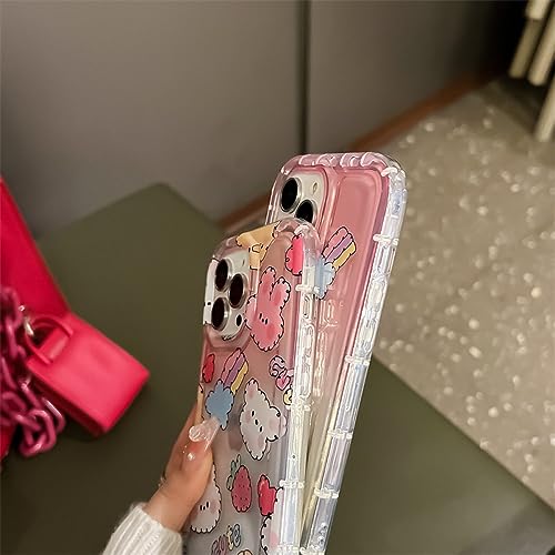 Coque de téléphone à fleurs carrées pour iPhone 11 12 13 14 couverture arrière souple