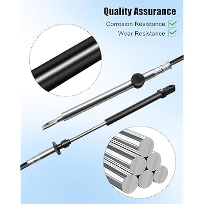 12FT Throttle Shift Remote Control Cable Fit for Johnson Evinrude Controls, Outboard Engine Control Cable Replace 0173112, 2Pcs