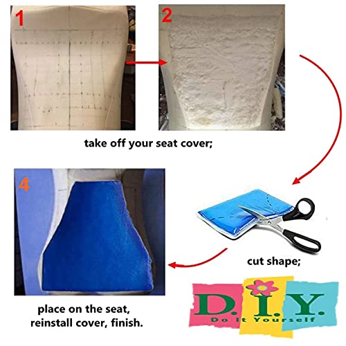 Inokantucy 2CM Blau Motorrad Universal Sitz Kissen Gel Pad Cool Pad StoßDäMpfungs Matte DIY Cut Kissen A