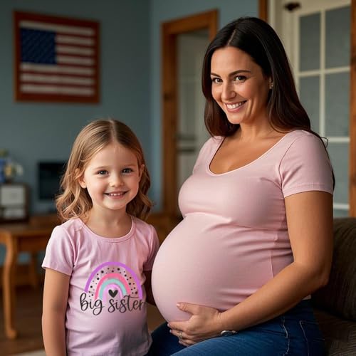 Big Sister Shirt Toddler Girls T-Shirt Promoted to Big Sister Clothes Outfit Announcement Tees Little Kids Top 2-7T4