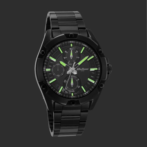 Image of Titan Multifunction Octane Black Round Dial Black Plating Stainless Steel Strap Mens Watch - NU90143KM01