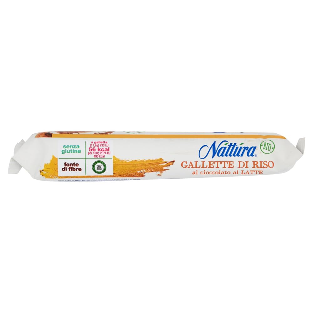 Italian Gourmet Náttúra Italian Gourmet gallette di riso bio al cioccolato | ricoperte e leggere, mit Milchschokolade, Ballaststoffquelle für merenda e, Gesamtnettogewicht 1,44 kg + Kostenlos Polpa 400g
