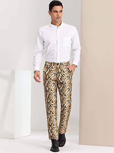 Lars Amadeus Men's Animal Printed Pants Flat Front Party Prom Dress Pants3