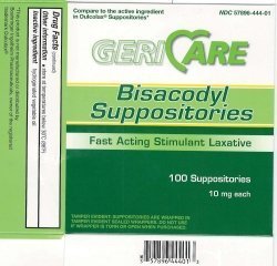 Geri-Care Pharmaceuticals Bisacodyl Laxative Suppositories - 10mg - - bx 100