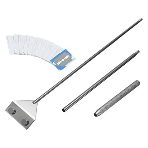 MiguCo Stainless Steel Algae Scraper Cleaner with 10 Blades for Aquarium Fish Plant Glass Tank