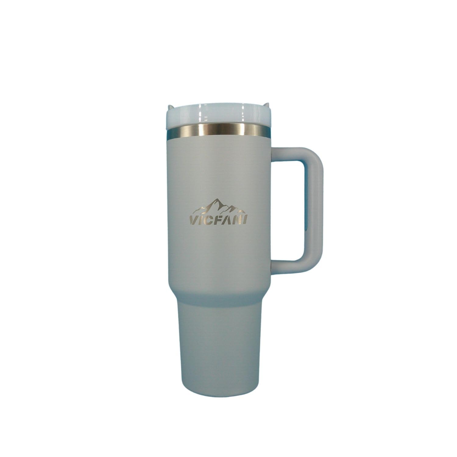 VICFANI Tumbler With Handle, Lid and Straw, 40 oz, Made of Stainless Steel, Double Wall Vacuum Insulated, BPA free, For Water, Iced Tea, Coffee an