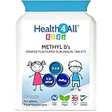 Health4All Kids Methyl B's 90 Tablets for Children for Stress & Mood Support. Sublingual Vegan pre-methylated B12 Methylcobalamin, 5-Methylfolate and Vitamin B6 P-5-P