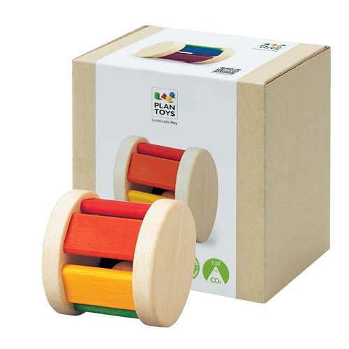 Product Image of the PlanToys® Wooden Roller Rattle Toy for Babies | Montessori Baby Sensory Toy...