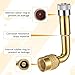 Zyghjort Tire Valve Extender, 4 Pcs 90 Degree Tire Valve Extension Universal Brass Valve Stem Extenders Adaptor Compatible for Passenger Cars, Bicycles, Motorcycles, RV, Trailers