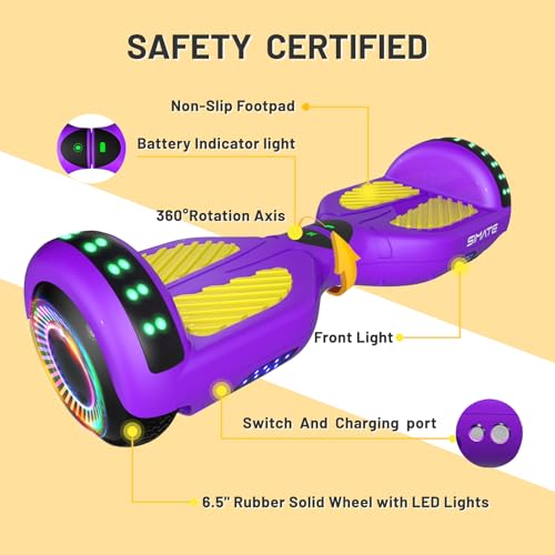 Image of SIMATE Hoverboard, Bluetooth All Terrain Hover Boards with LED Lights and APP Control, Gifts for Kids Adults Girls Boys, for All Ages