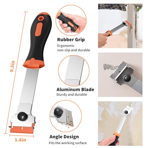 Wdmxszdq 4 Pcs Glass Scraper with 30 Metal Blades and 30 Plastic Blades, Ceramic Hob Scraper, for Windows, Stoves, Ovens, Stickers, Cleaning Tools (Orange and Black) 2 Wdmxszdq 4 Pcs Glass Scraper with 30 Metal Blades and 30 Plastic Blades, Ceramic Hob Scraper, for Windows, Stoves, Ovens, Stickers, Cleaning Tools (Orange and Black) - Image 2