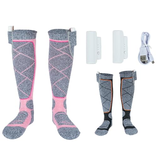 Calentados de invierno – Térmicos de talla única de 500 g para hombre y mujer, zapatos calefactables eléctricos, esquí cálido peluche | Ajustes de temperatura USB recargable, batería risc