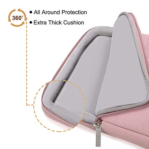 Image of MOSISO Laptop Sleeve Case with Corner Protection Compatible with 13-13.3 inch MacBook Pro, MacBook Air, Surface Laptop 3 /2 /1 13.5, Lenovo Dell Toshiba HP ASUS Acer, Polyester Briefcase Bag, Pink