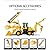Towable Mini Backhoe Loader with Front Loader and Rear Excavator, Small Digger Machine for Light Construction Agriculture and Drainage