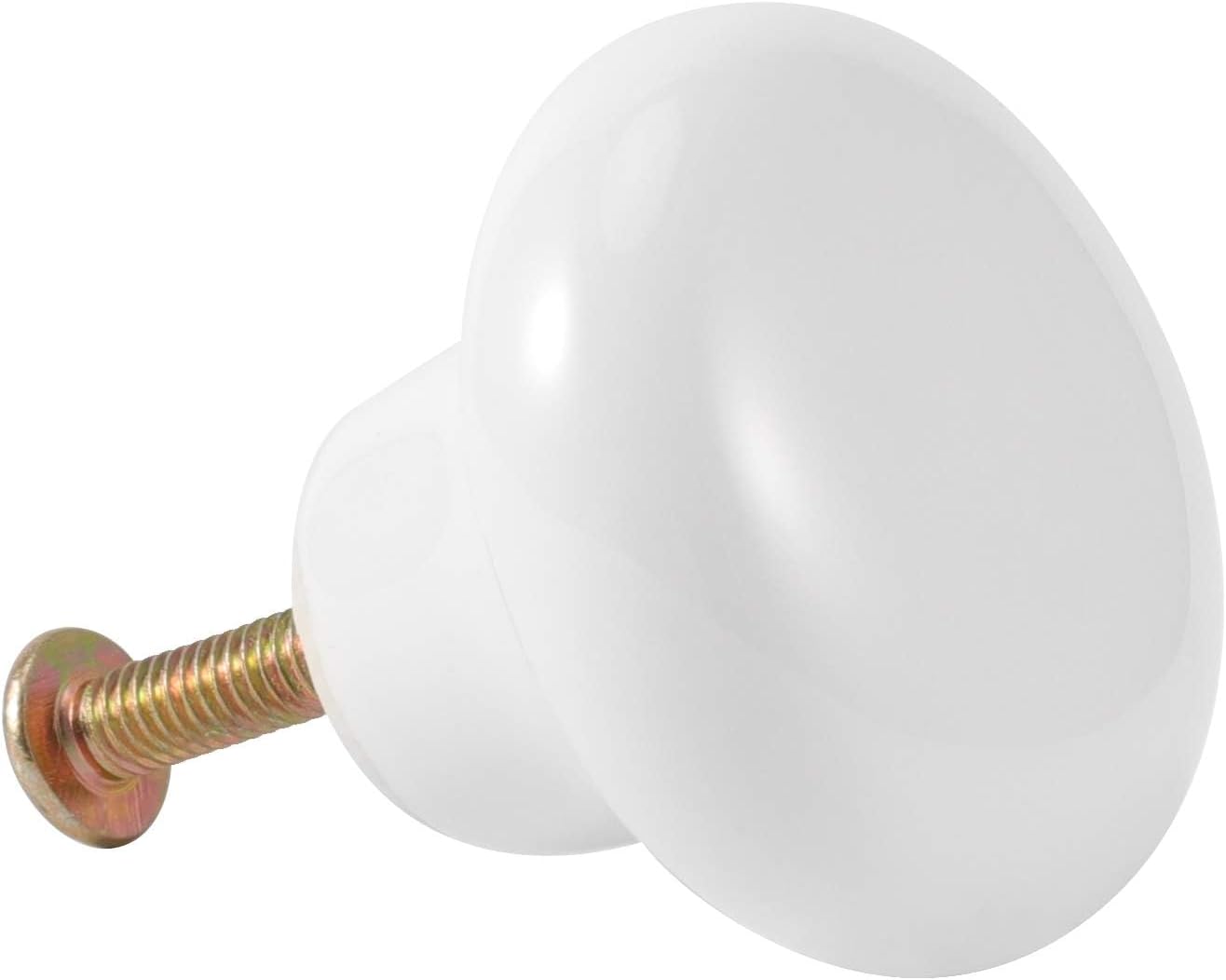 KEILEOHO 25 Pack Ceramic Cabinet Knobs, 1.26Inch/32mm White Drawer Knobs with Screws, Round Drawer Dresser Knob Pulls, White Cabinet Knob for Dresser, Door, Kitchen