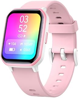 Kids Smart Watch for Girls,IP68 Waterproof Kids Fitness Tracker Watch with 1.5 Inch DIY Face,Heart Rate Sleep Monitor,19 Sport Modes,Calories Counter,Alarm Clock,Great Gifts for Children 6+ (Pink)