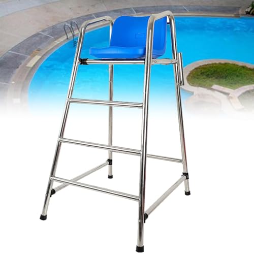 Silla salvavidas comercial para piscina para observación y seguridad, uso duradero en interiores y exteriores, altura ajustable para estaciones de árbitro y guardia