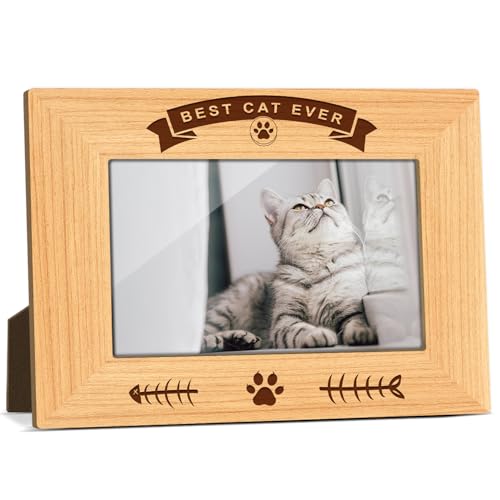 Best Cat Ever 4x6 Wood Photo Frame