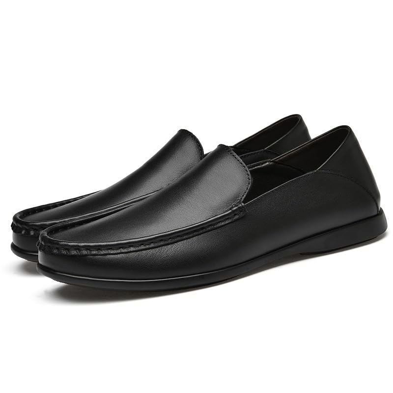 Men's Loafers Solid Color Leather Round Toe Loafer Shoes Flexible Resistant Comfortable Prom Slip On3