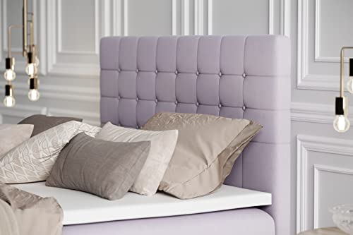 PIASKI Claudia Doppelbett mit Boxspringbett, Kontinentalbett, 140/160/180 cm, Bett mit Stauraum (160 cm x 200 cm, Lila)