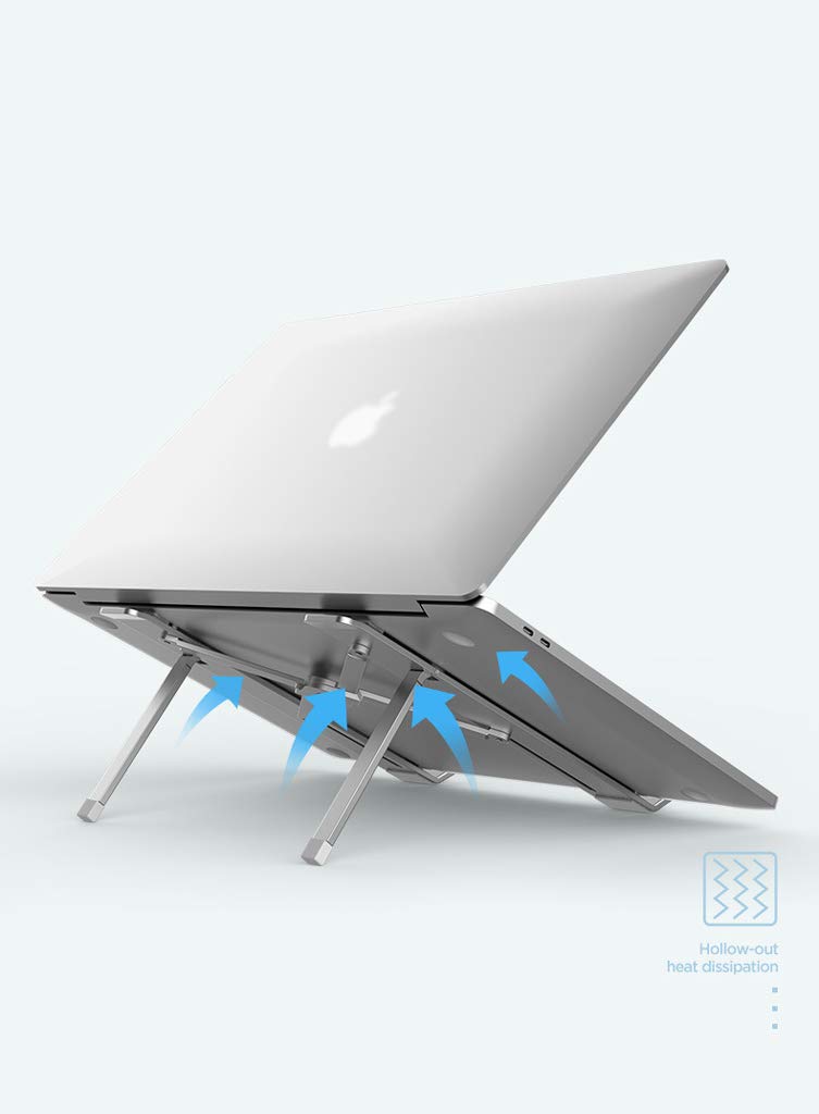 Supporto per Laptop Supporto Portatile Pieghevole per Laptop Compatibile con Dissipatore di Calore in Lega di Alluminio da 17,3 Pollici Argento