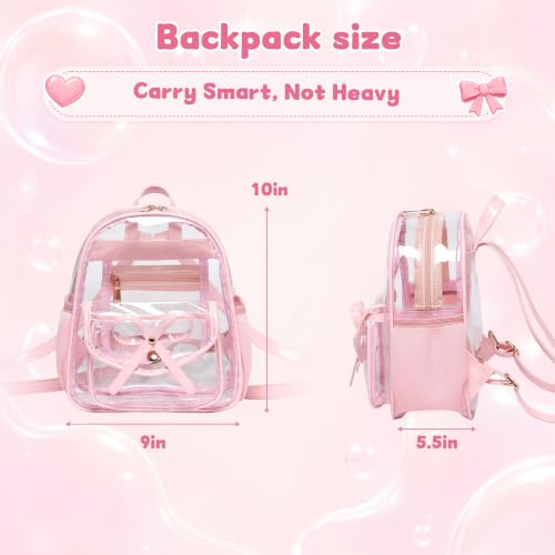 Image of I IHAYNER Girls Bowknot Cute Leather Backpack Mini Backpack Purse for Women