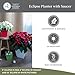 The HC Companies 12 Inch Eclipse Square Planter Pots with Drainage Holes & Attached Saucer, Lightweight UV-Resistant Plastic Indoor Outdoor Planters, 2-Pack Flower Pots for Garden & Home Decor, Black