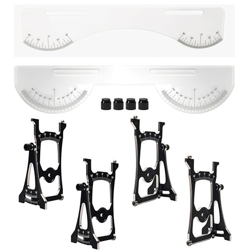 Multi-Functional 1/10 RC Car Setup System with Two Gauges, Aluminum Camber Toe Slip Angle Gauge,...