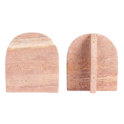 Serre-livres travertin rouge Bloomingville objet design luxe - 6