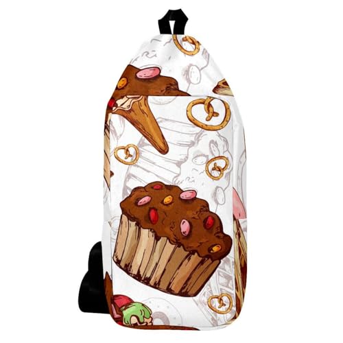 Sac à dos à bandoulière cupcake crêpes et beignets multicolore