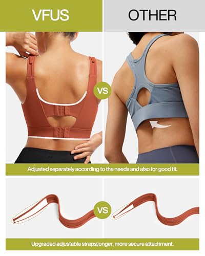 Image of Adjustable High Impact Sports Bras for Women Zip Front Full Coverage and Lift Padded Compression Tops