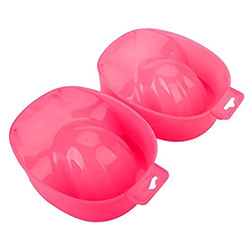 ACE 2pcs Nail Art Soak Bowl Manicure Hand Spa Grooves Shape