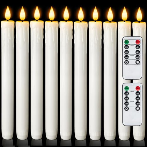 Bougies coniques sans flamme pour éviter les risques d'incendie et les coulures de cire sur la table