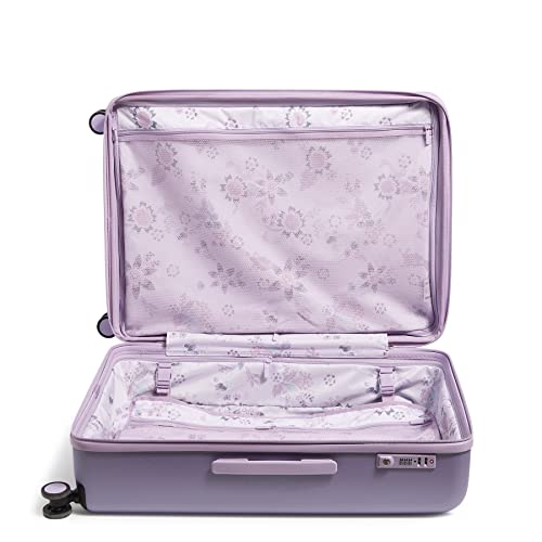 Image of Vera Bradley Women's Hardside Rolling Suitcase Luggage, Purple Shimmer, 22 inch Carry On, 26 inch Check In, & 29 inch Check In